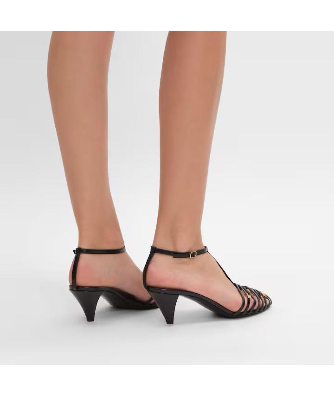 CELINE Черные кожаные босоножки, фото 3