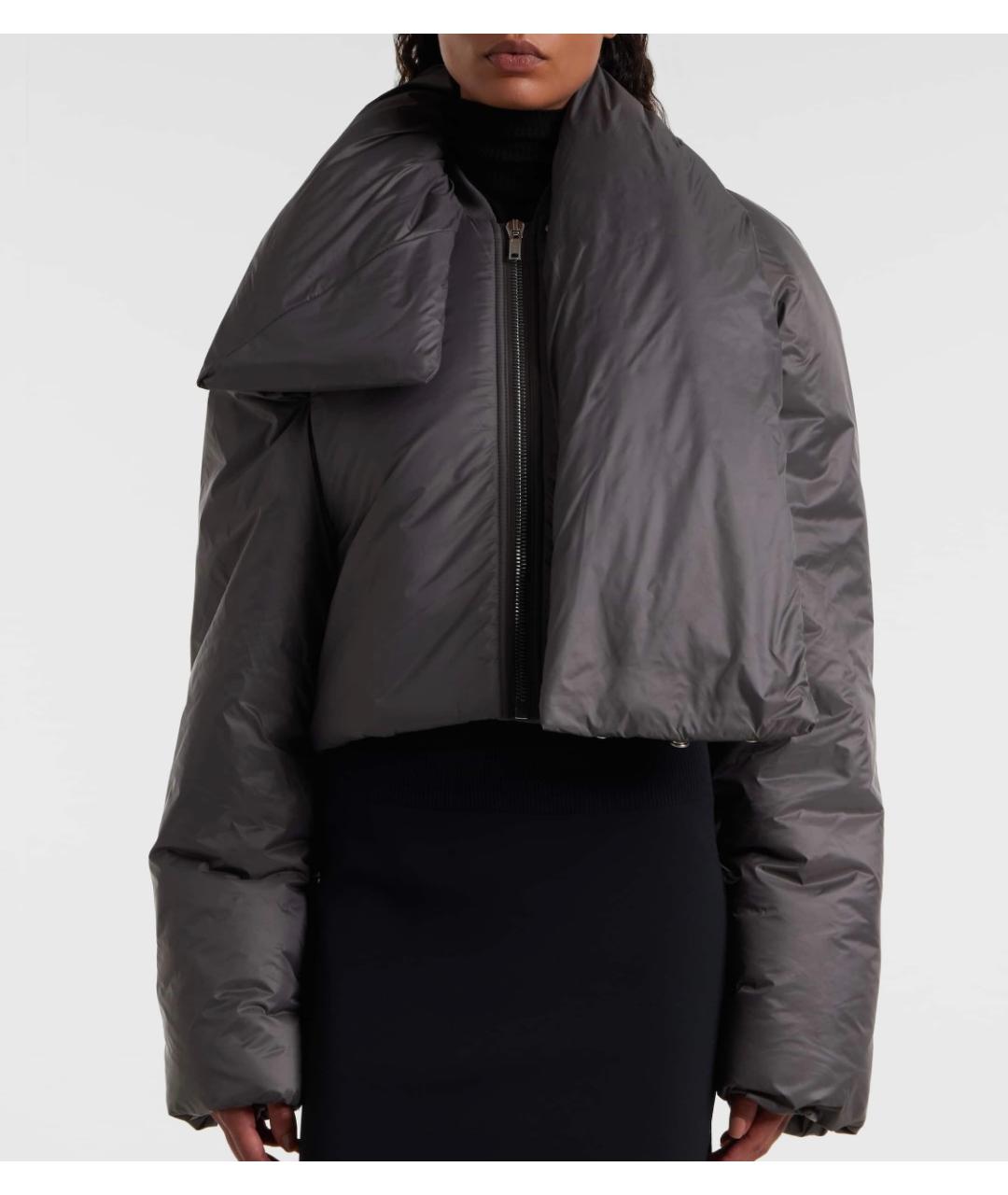 RICK OWENS Серый полиамидовый пуховик, фото 7