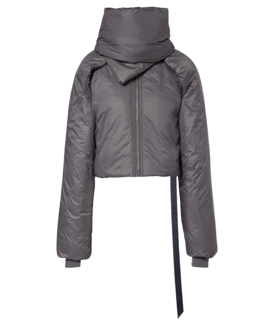 RICK OWENS Серый полиамидовый пуховик, фото 1