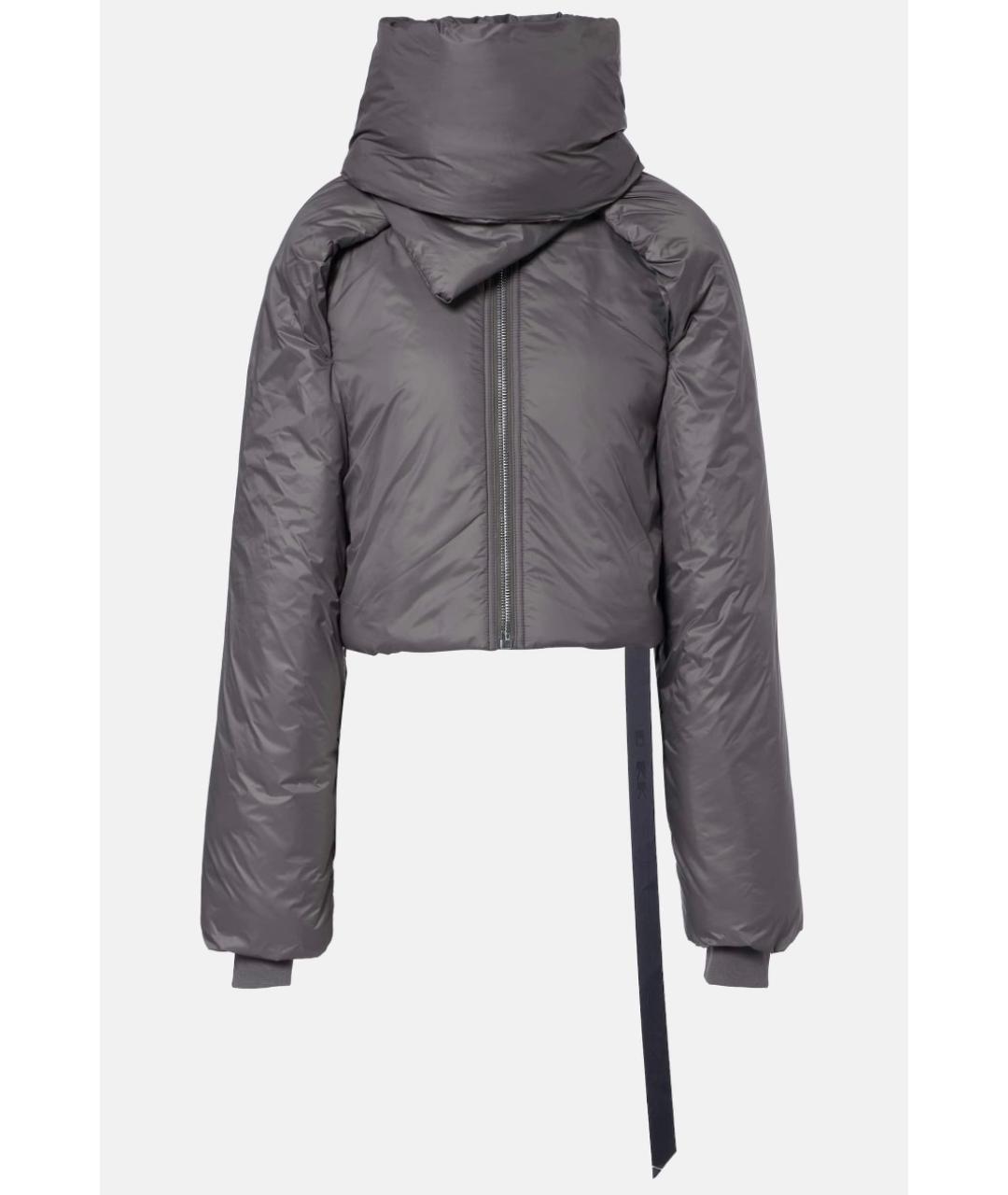 RICK OWENS Серый полиамидовый пуховик, фото 10