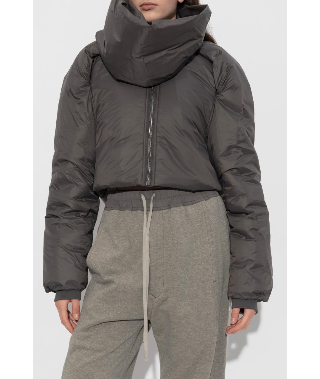 RICK OWENS Серый полиамидовый пуховик, фото 5