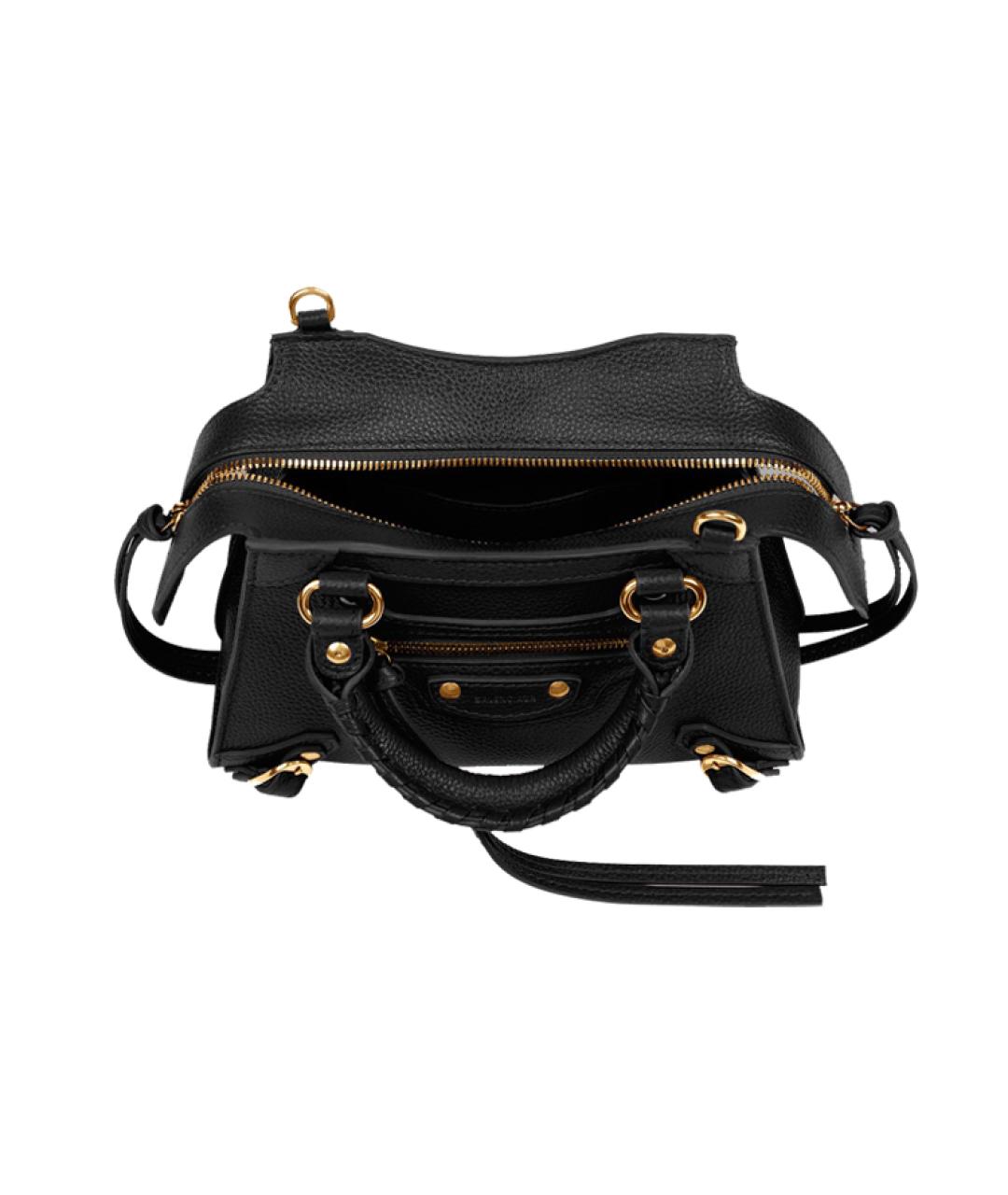 BALENCIAGA Черная кожаная сумка с короткими ручками, фото 3