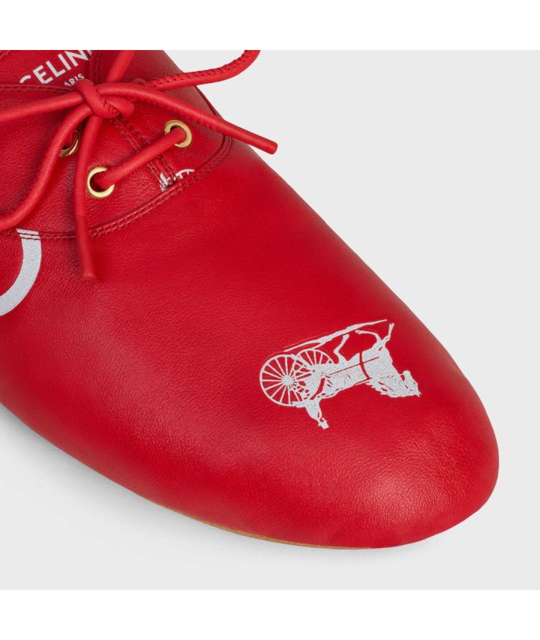 CELINE Красные кожаные кеды, фото 4