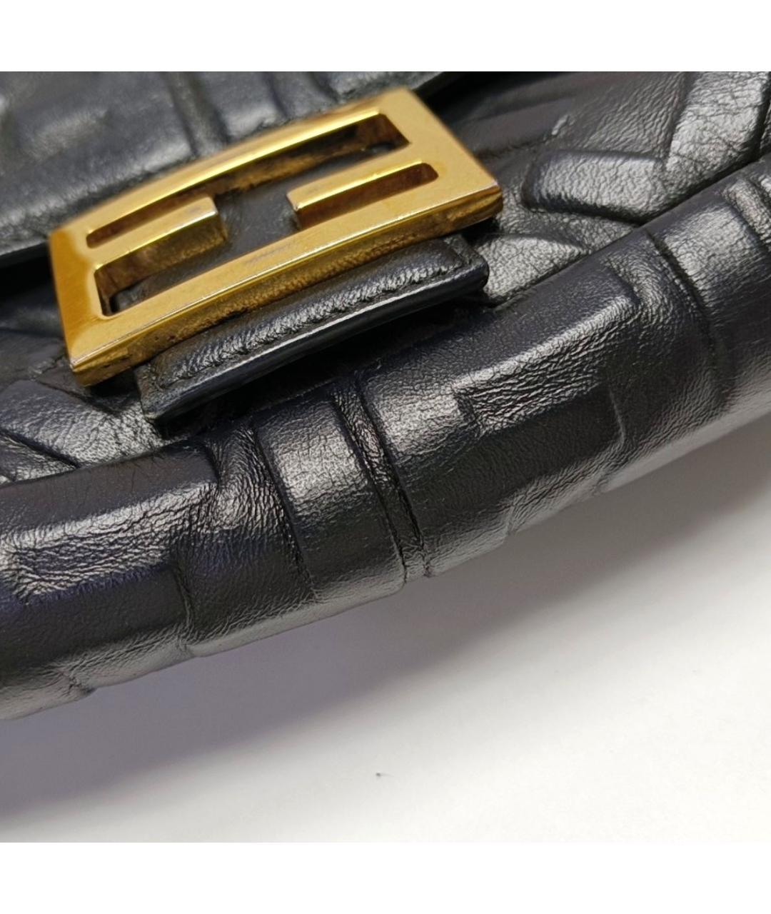 FENDI Черная кожаная сумка через плечо, фото 2