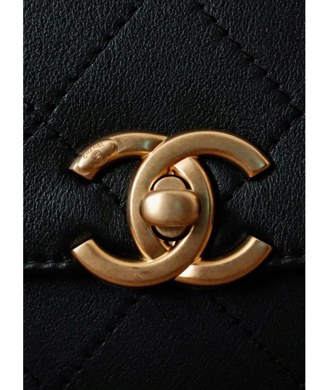 CHANEL Черная кожаная сумка через плечо, фото 4