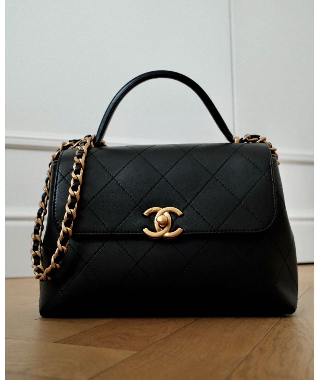 CHANEL Черная кожаная сумка через плечо, фото 7
