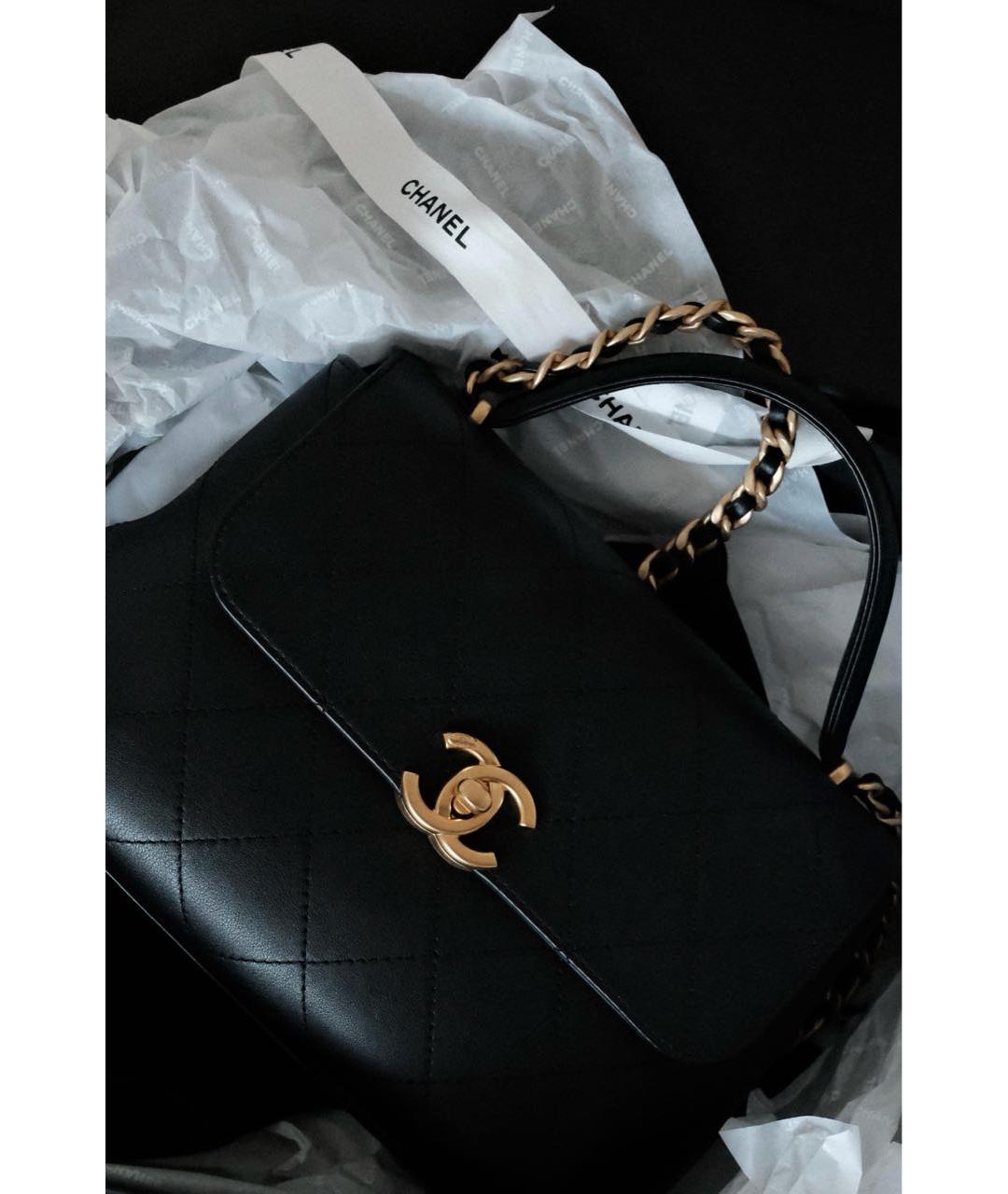 CHANEL Черная кожаная сумка через плечо, фото 5