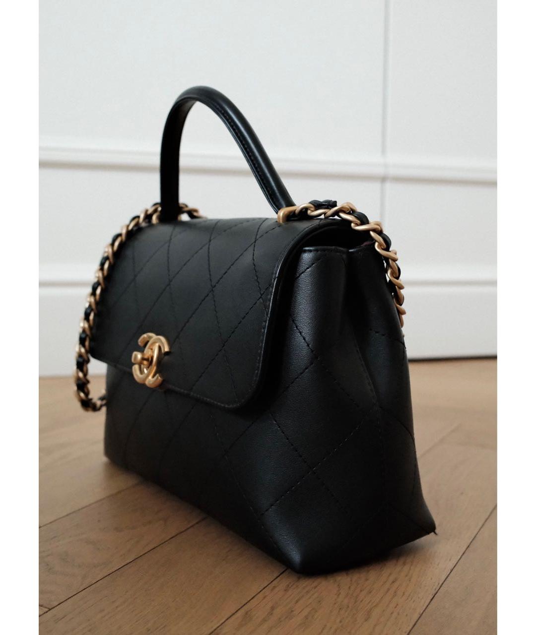 CHANEL Черная кожаная сумка через плечо, фото 2
