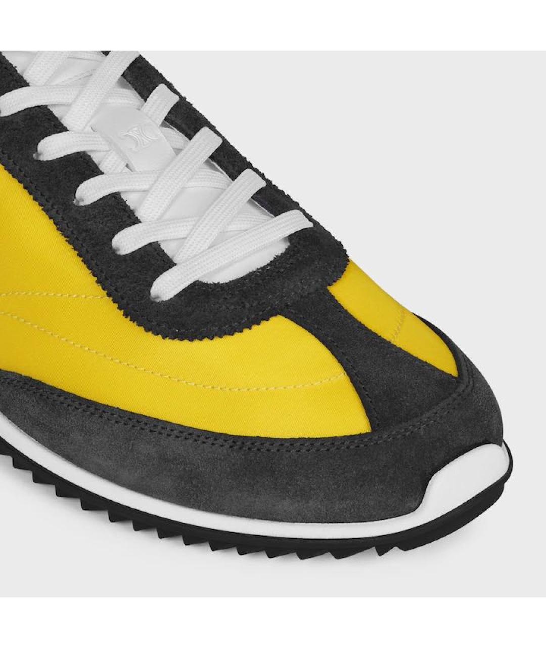 CELINE Желтые кожаные кроссовки, фото 4