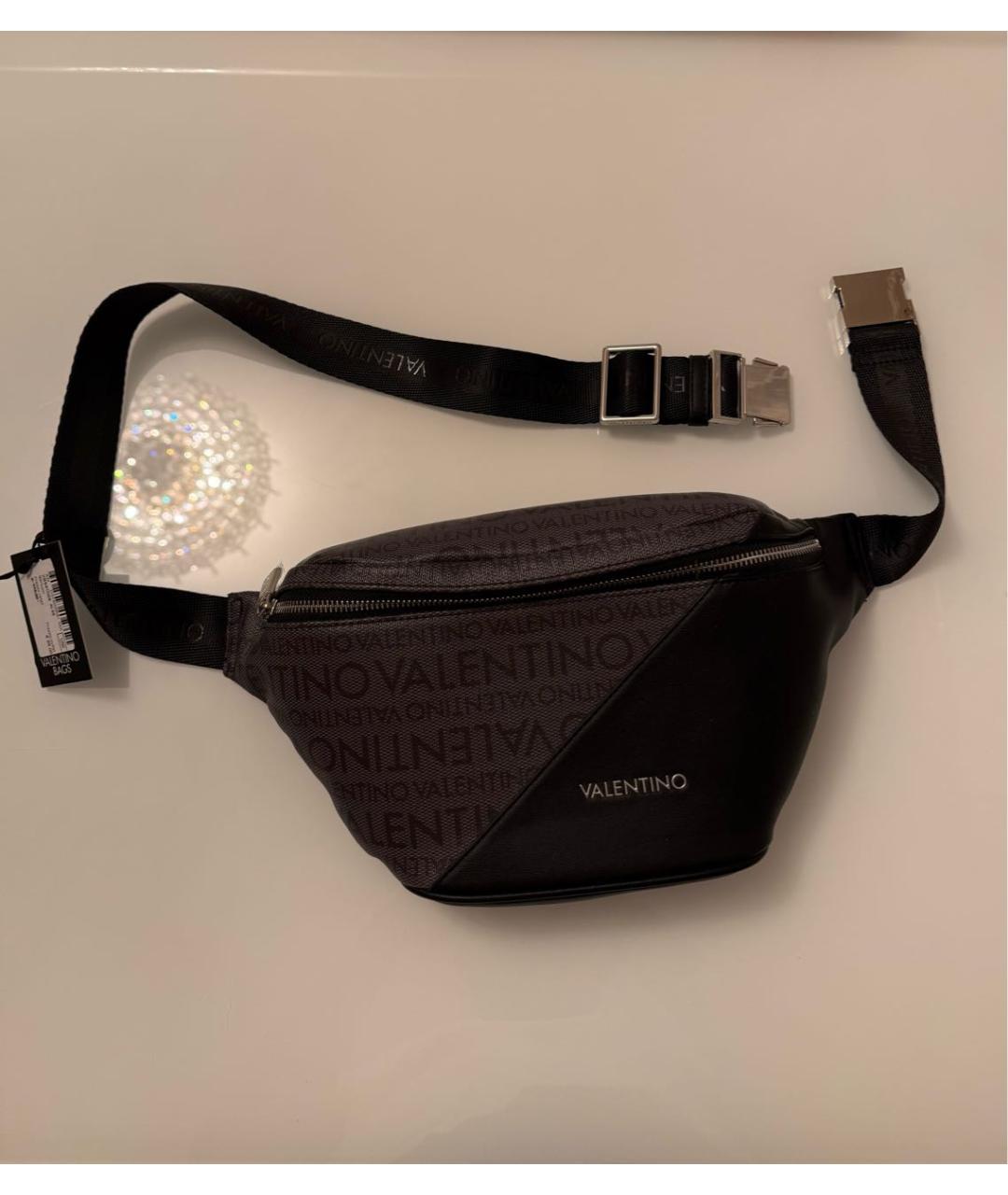 VALENTINO Черная поясная сумка из искусственной кожи, фото 7