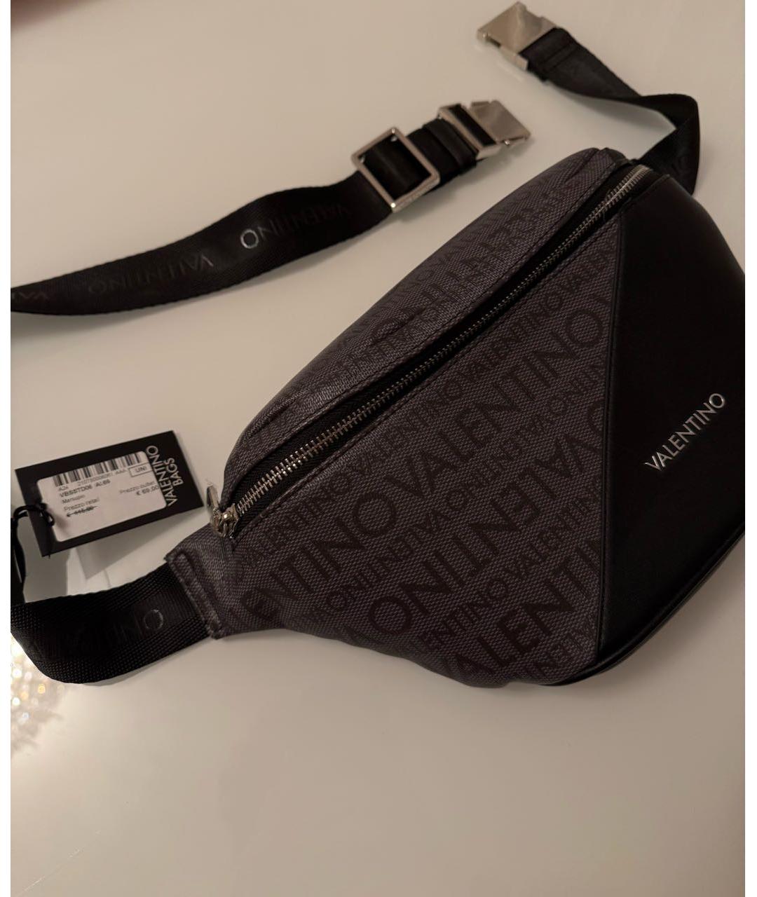 VALENTINO Черная поясная сумка из искусственной кожи, фото 2