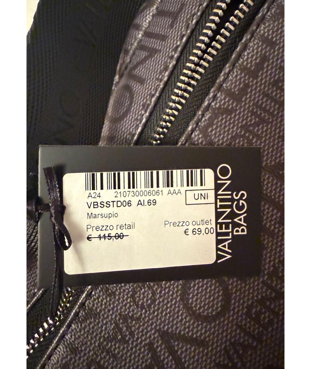 VALENTINO Черная поясная сумка из искусственной кожи, фото 6