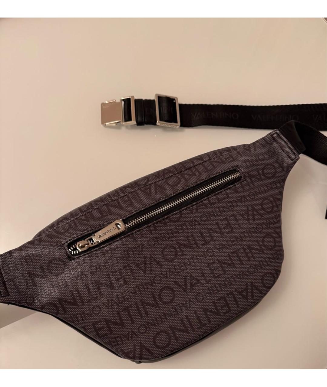 VALENTINO Черная поясная сумка из искусственной кожи, фото 3