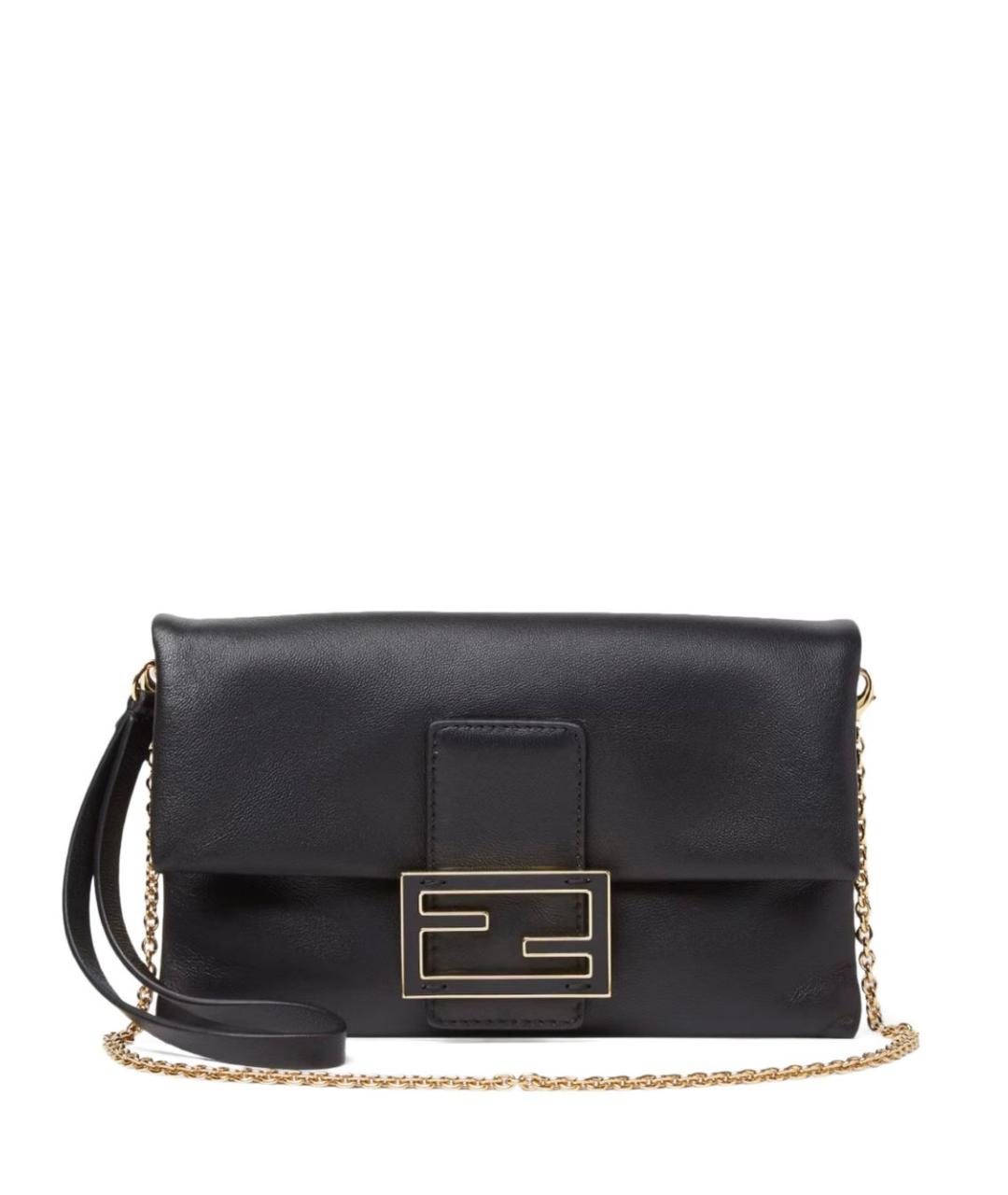 FENDI Черная кожаная сумка тоут, фото 1