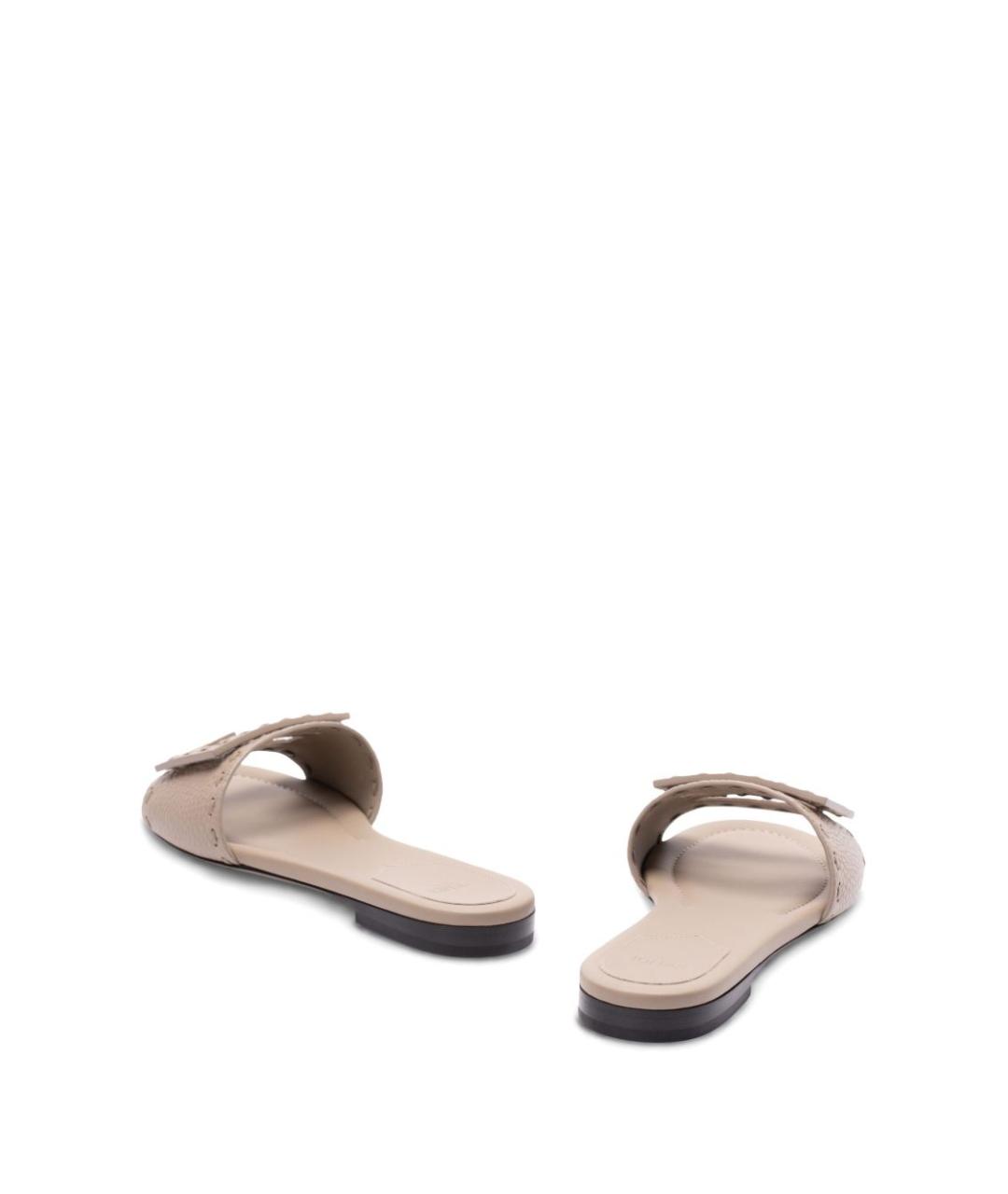 FENDI Серые кожаные сандалии, фото 2