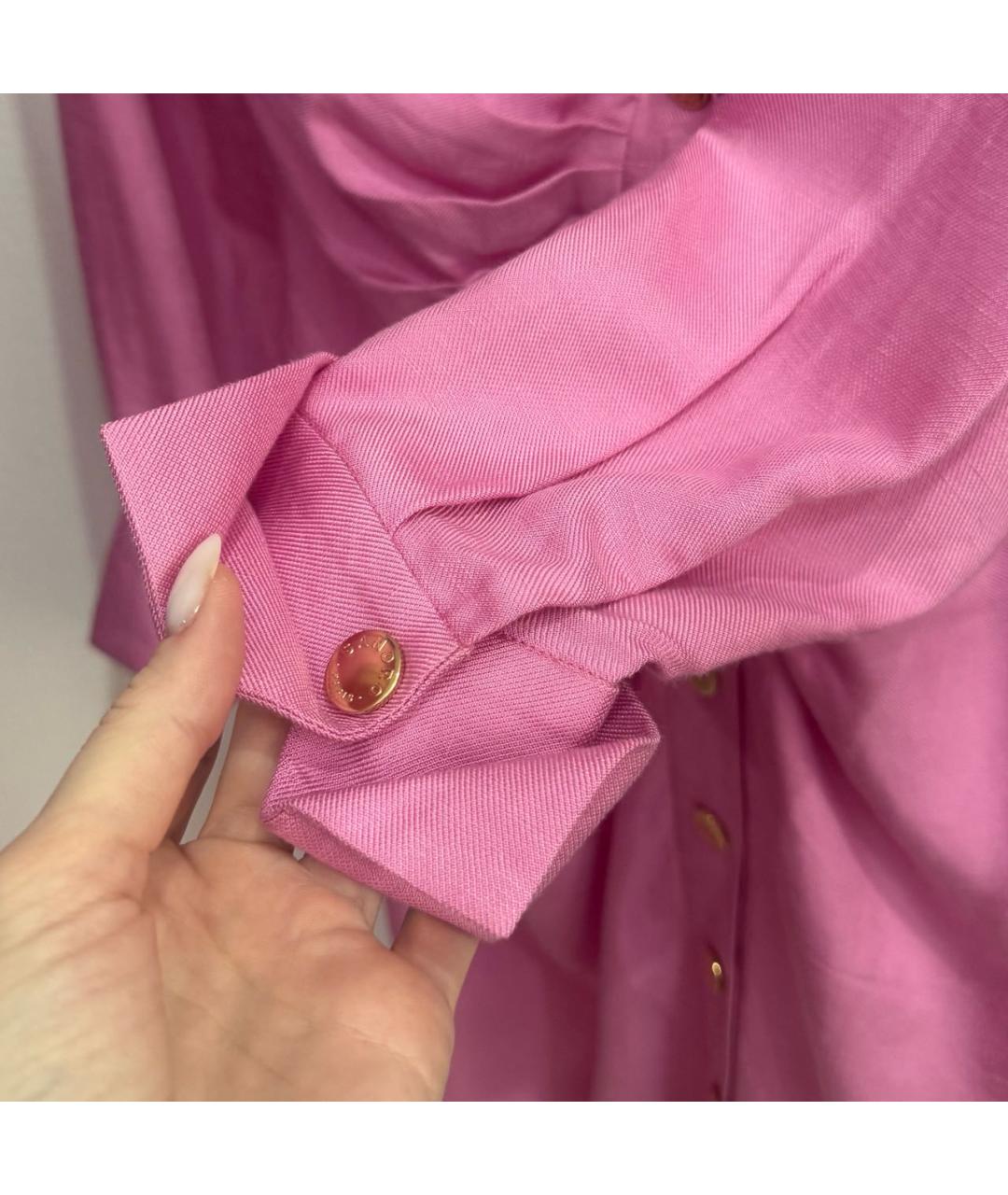 SANDRO Розовое вискозное повседневное платье, фото 8