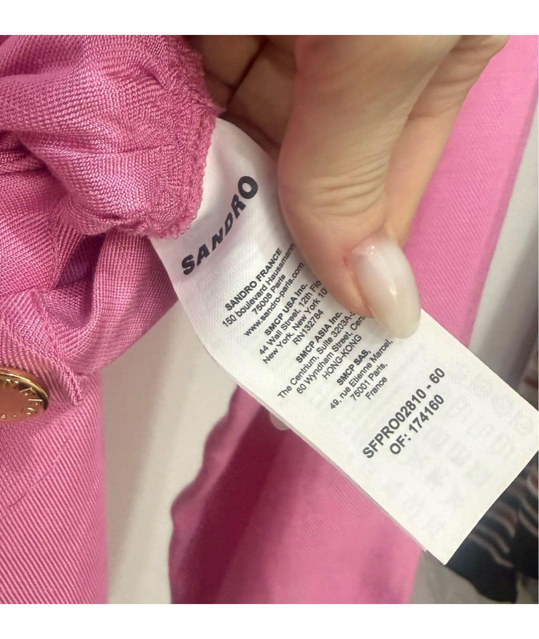 SANDRO Розовое вискозное повседневное платье, фото 6