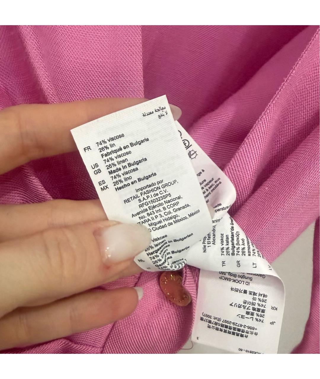 SANDRO Розовое вискозное повседневное платье, фото 7