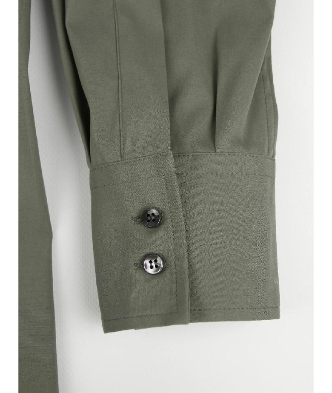 BRUNELLO CUCINELLI Хаки хлопко-эластановая рубашка, фото 7