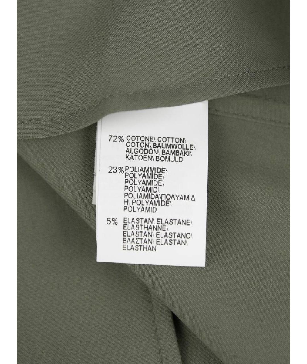 BRUNELLO CUCINELLI Хаки хлопко-эластановая рубашка, фото 8