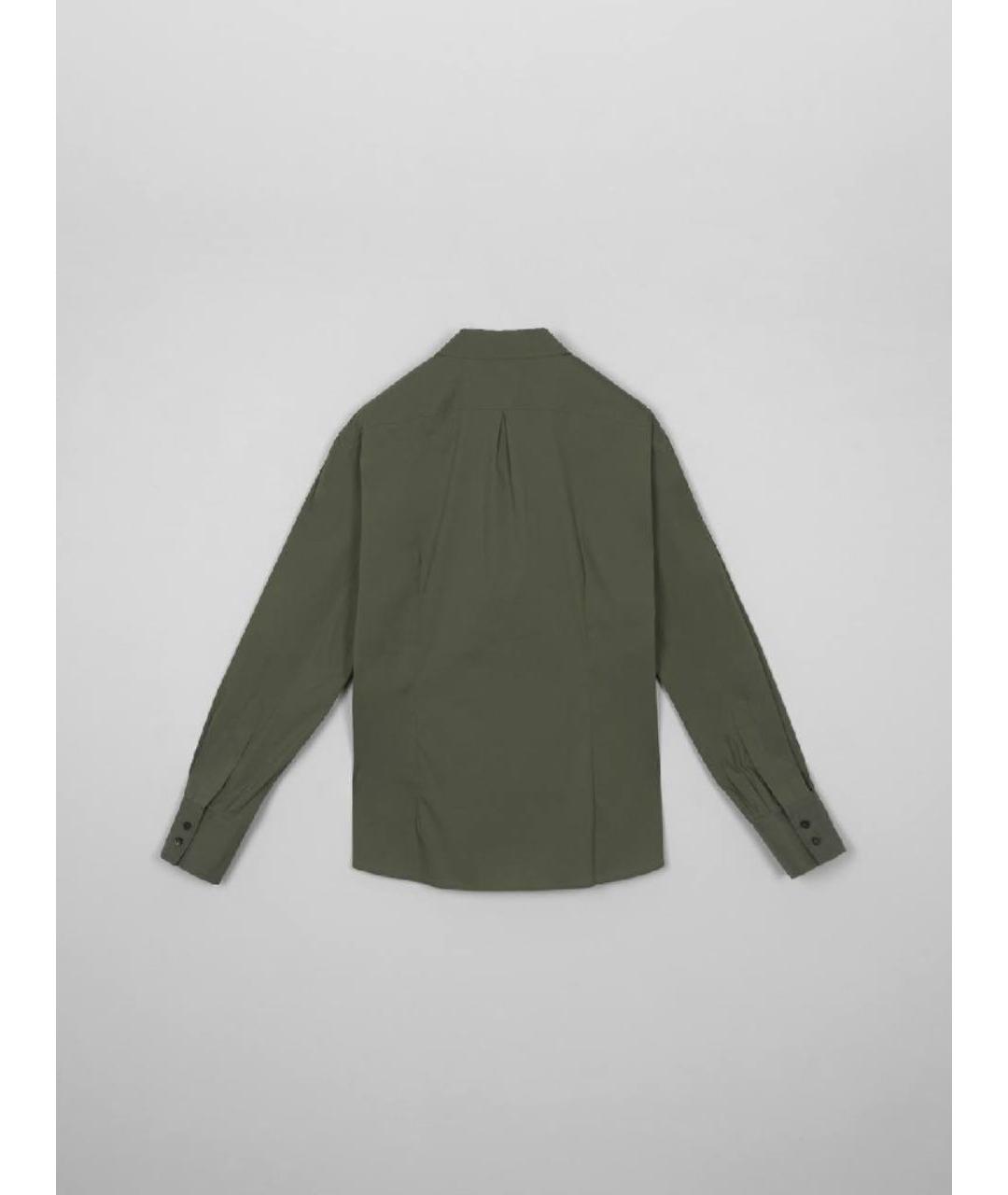 BRUNELLO CUCINELLI Хаки хлопко-эластановая рубашка, фото 2