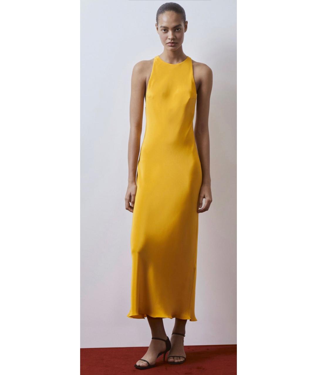 12 STOREEZ Желтое шелковое повседневное платье, фото 6