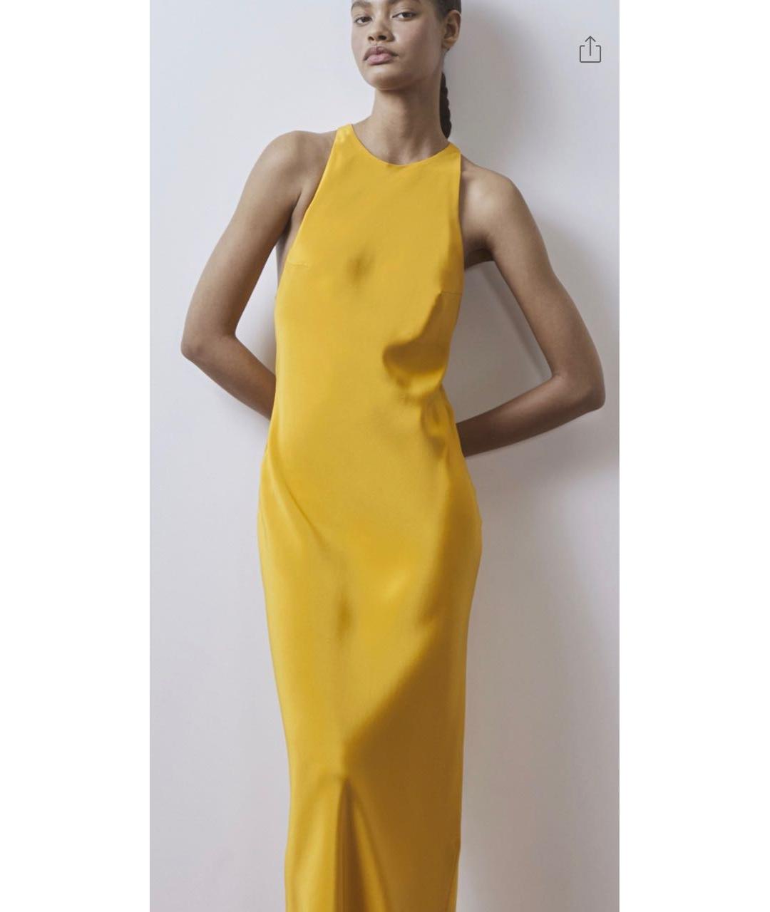 12 STOREEZ Желтое шелковое повседневное платье, фото 4