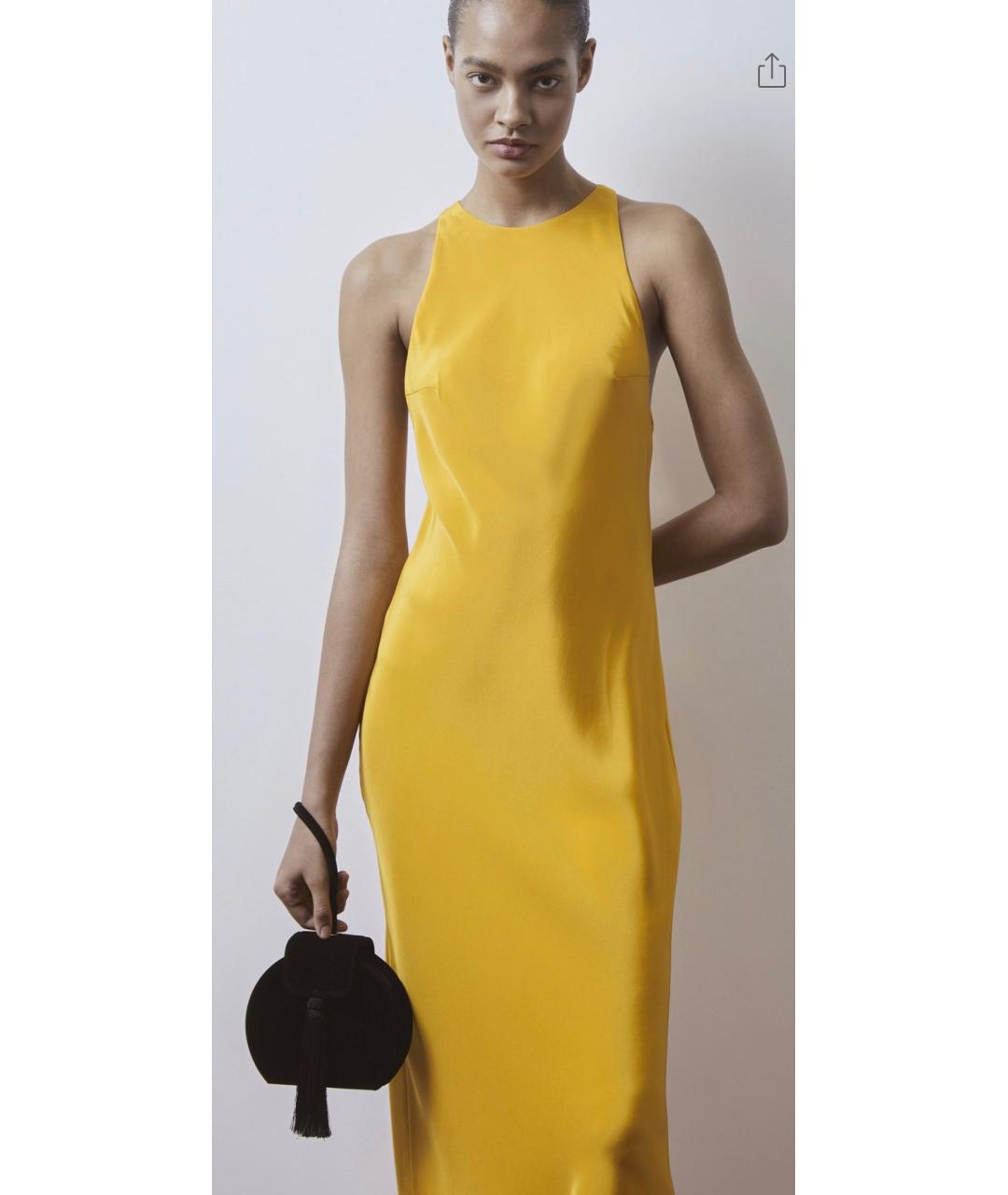 12 STOREEZ Желтое шелковое повседневное платье, фото 5