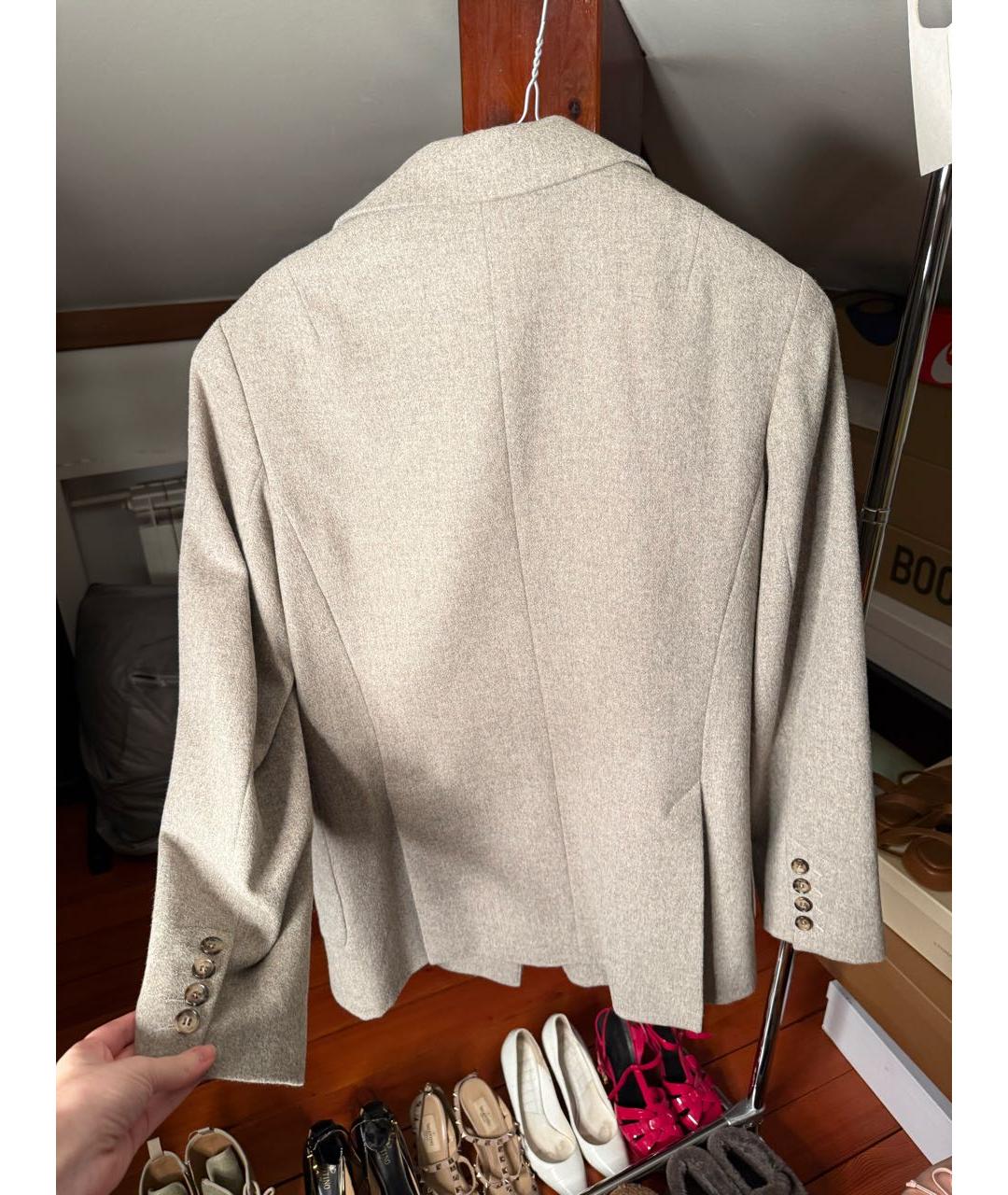 12 STOREEZ Коричневый шерстяной жакет/пиджак, фото 3