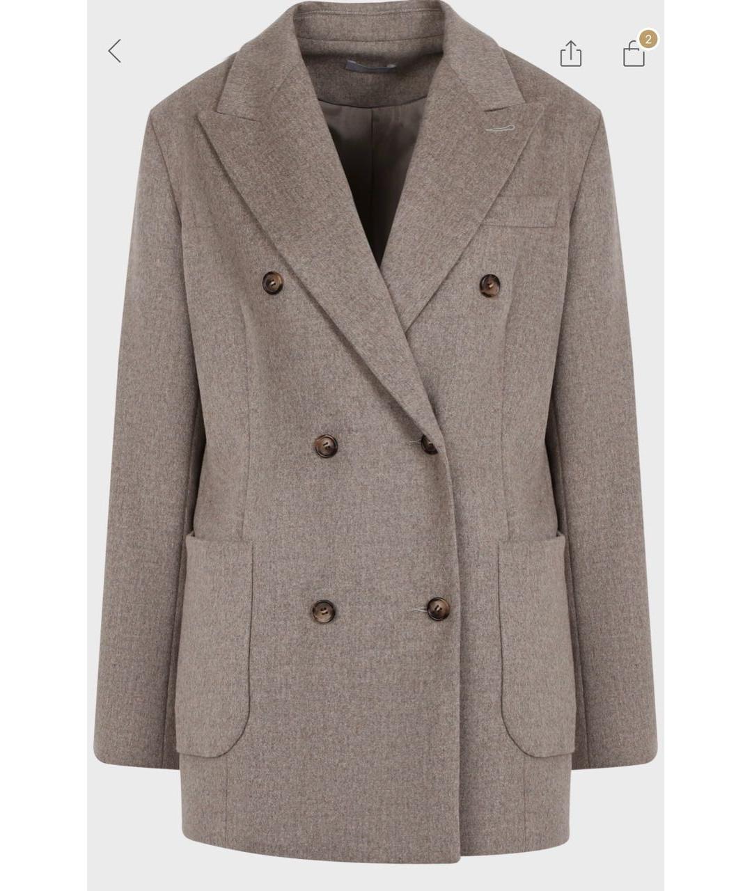 12 STOREEZ Коричневый шерстяной жакет/пиджак, фото 7