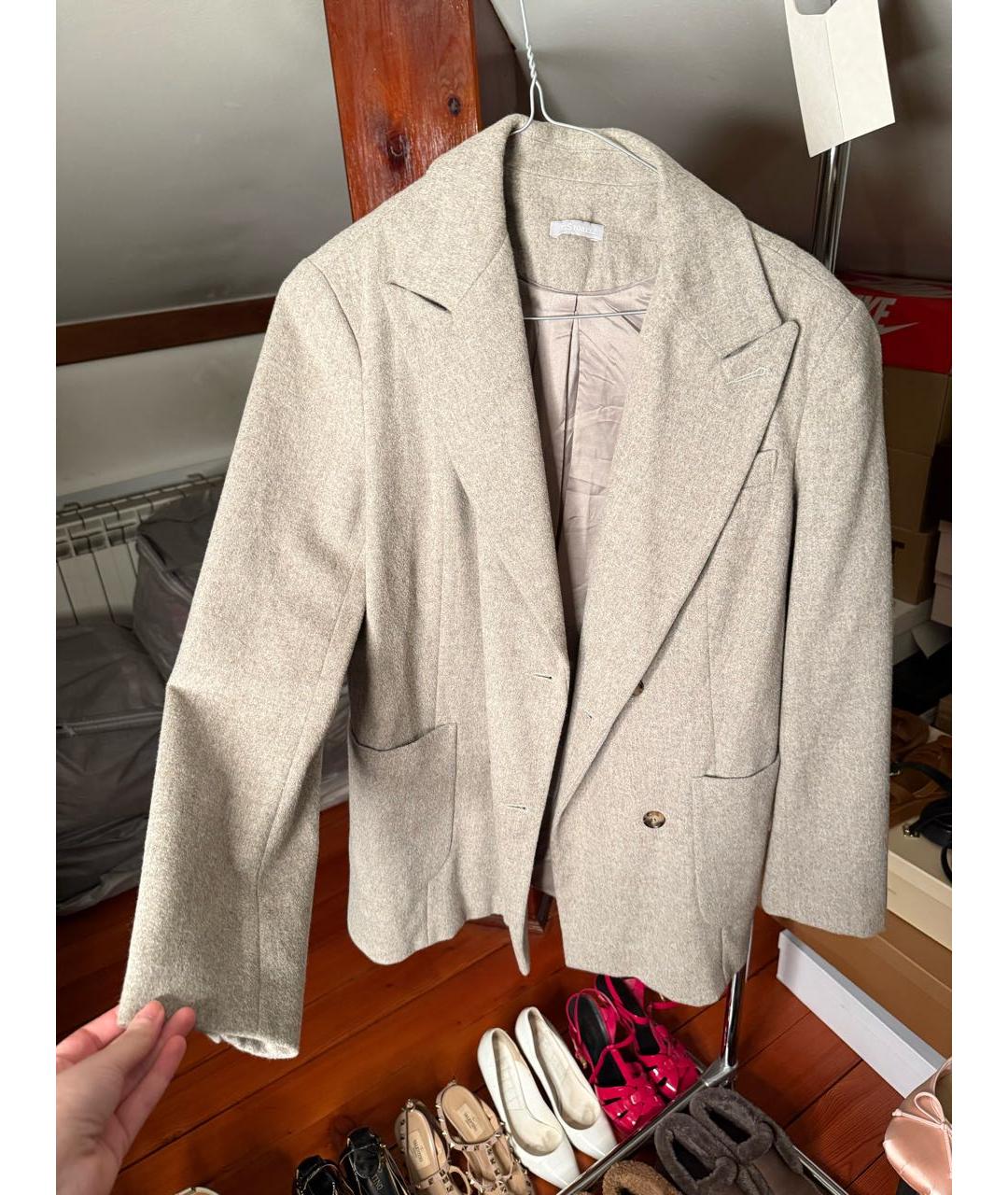 12 STOREEZ Коричневый шерстяной жакет/пиджак, фото 2