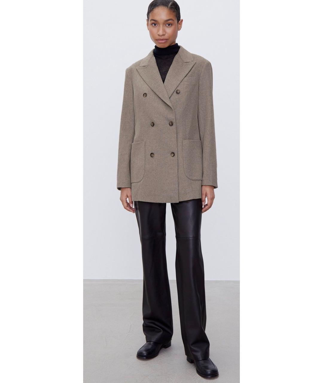 12 STOREEZ Коричневый шерстяной жакет/пиджак, фото 4