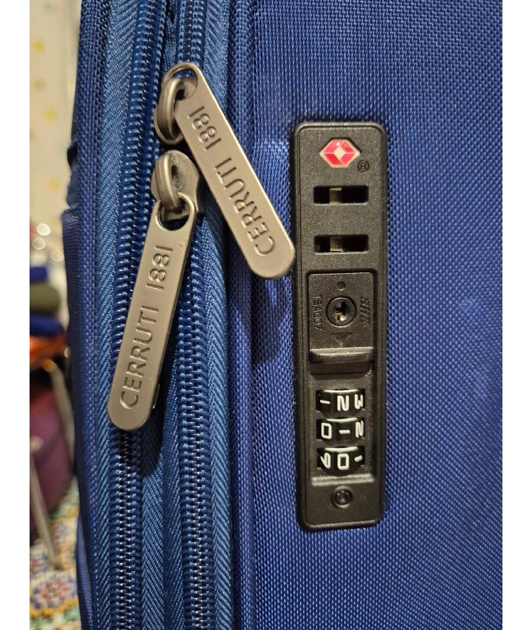 CERRUTI 1881 Синий тканевый чемодан, фото 5