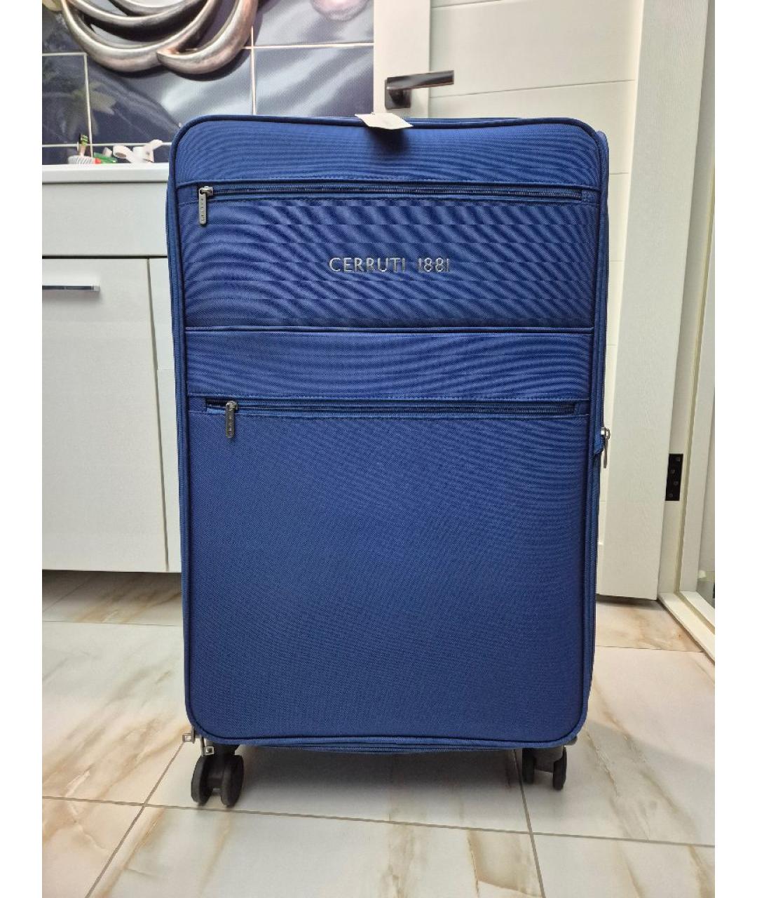 CERRUTI 1881 Синий тканевый чемодан, фото 9