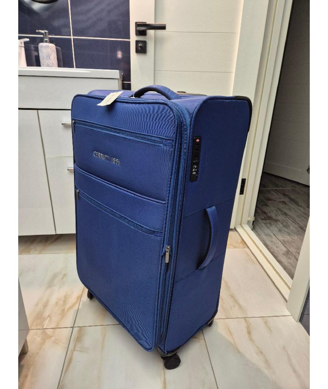 CERRUTI 1881 Синий тканевый чемодан, фото 3