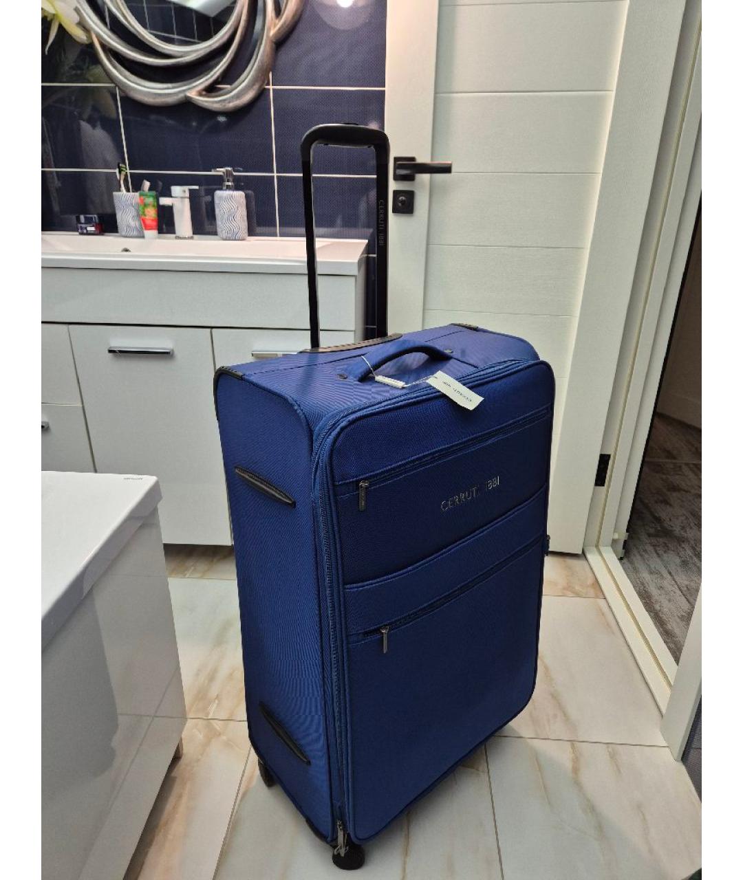CERRUTI 1881 Синий тканевый чемодан, фото 2