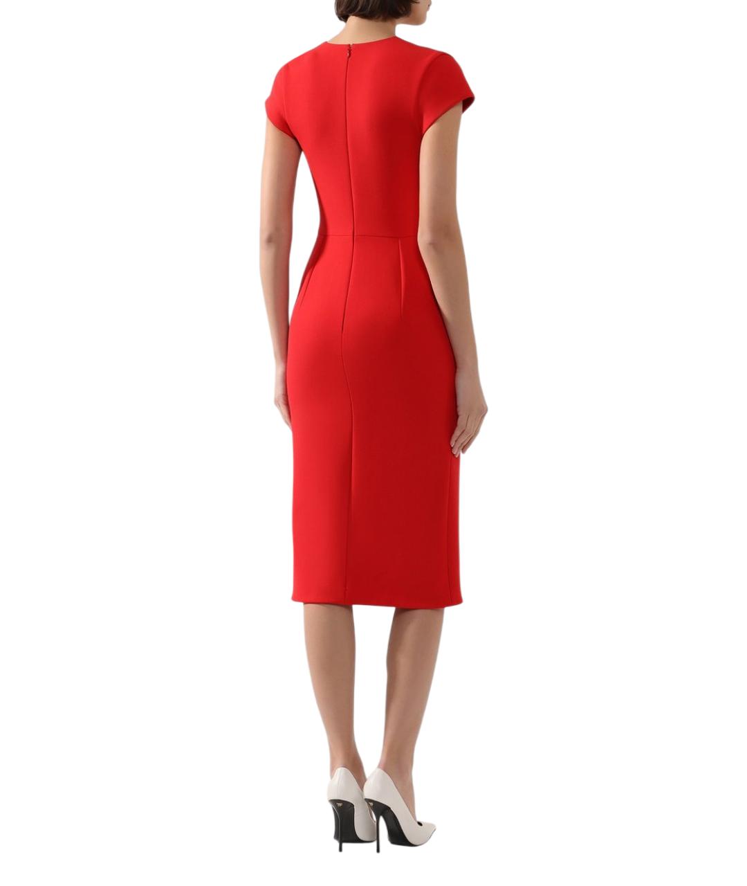 VICTORIA BECKHAM Красное шерстяное коктейльное платье, фото 3