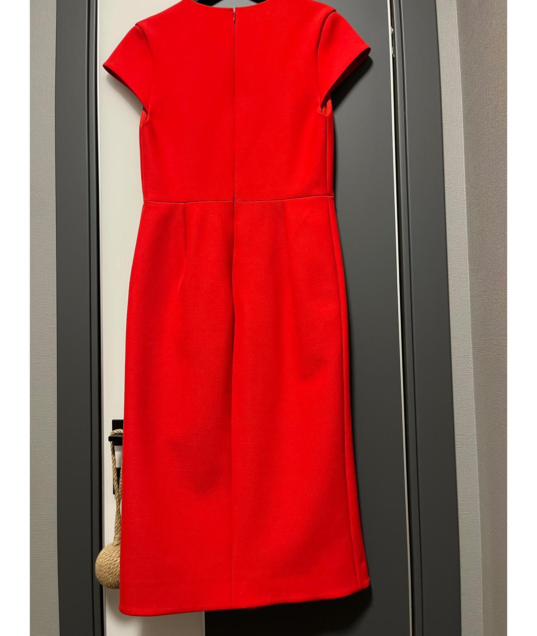 VICTORIA BECKHAM Красное шерстяное коктейльное платье, фото 6