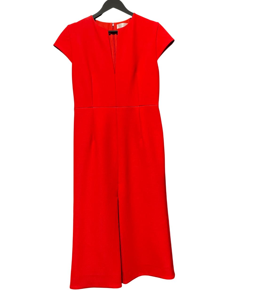 VICTORIA BECKHAM Красное шерстяное коктейльное платье, фото 6