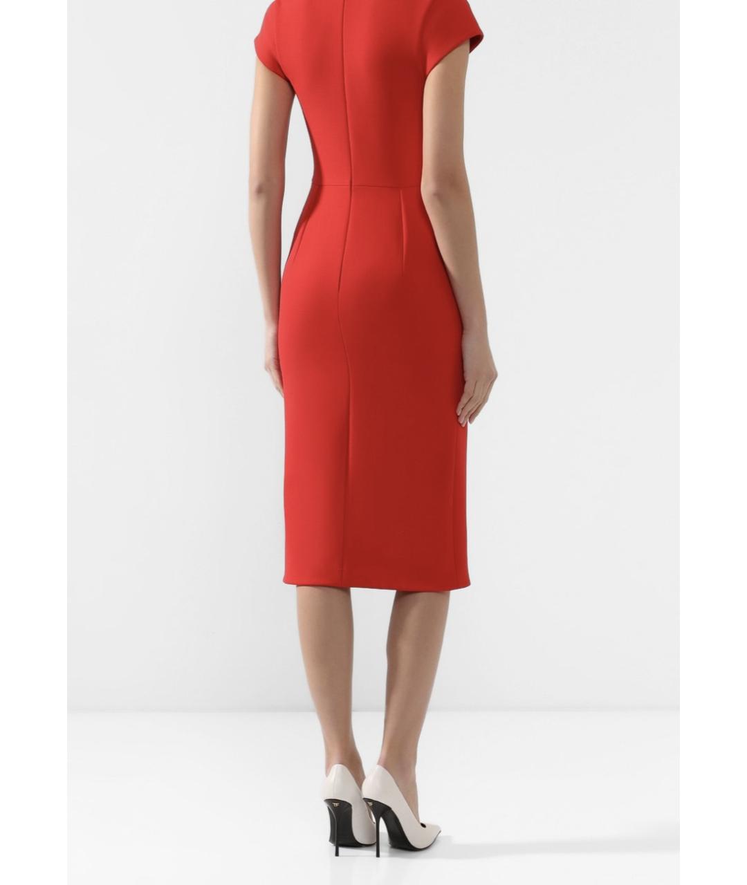 VICTORIA BECKHAM Красное шерстяное коктейльное платье, фото 3