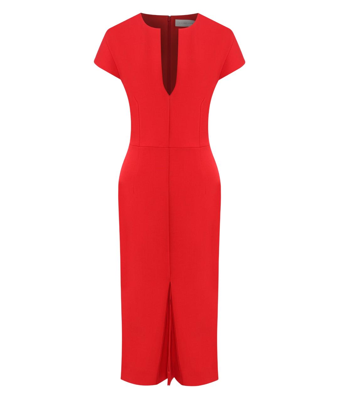 VICTORIA BECKHAM Красное шерстяное коктейльное платье, фото 1