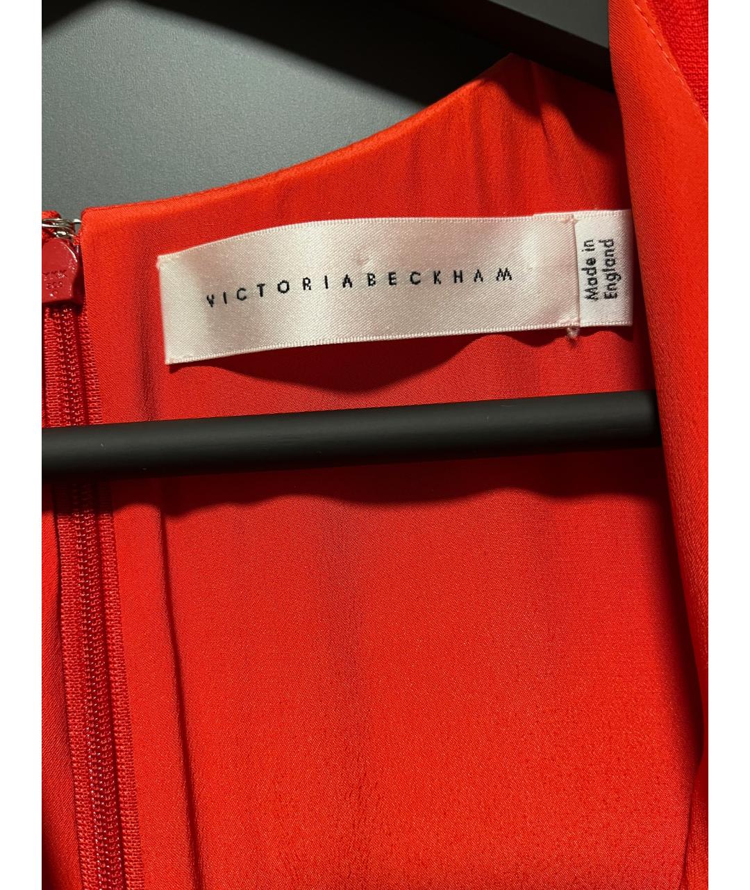 VICTORIA BECKHAM Красное шерстяное коктейльное платье, фото 7