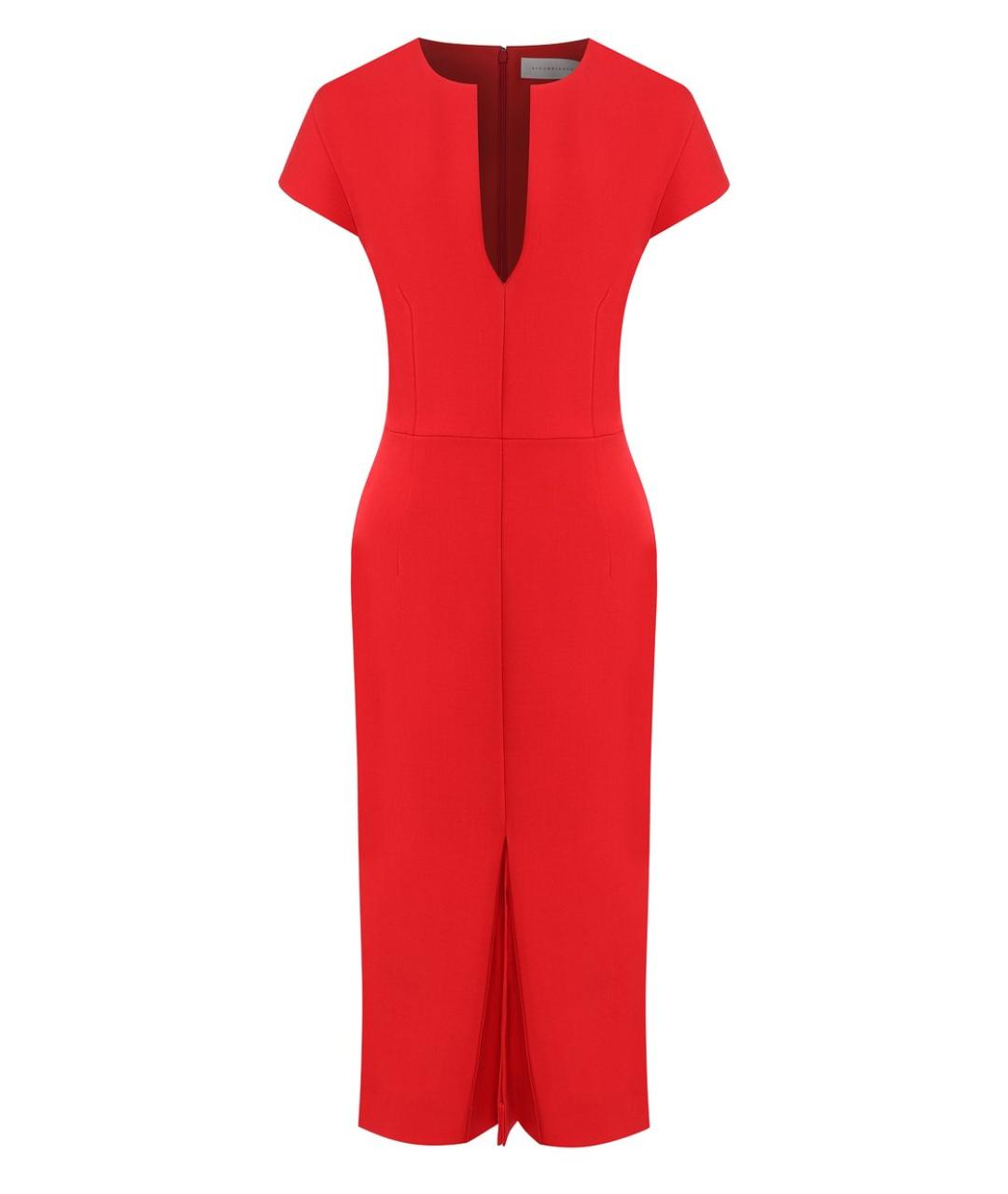 VICTORIA BECKHAM Красное шерстяное коктейльное платье, фото 1