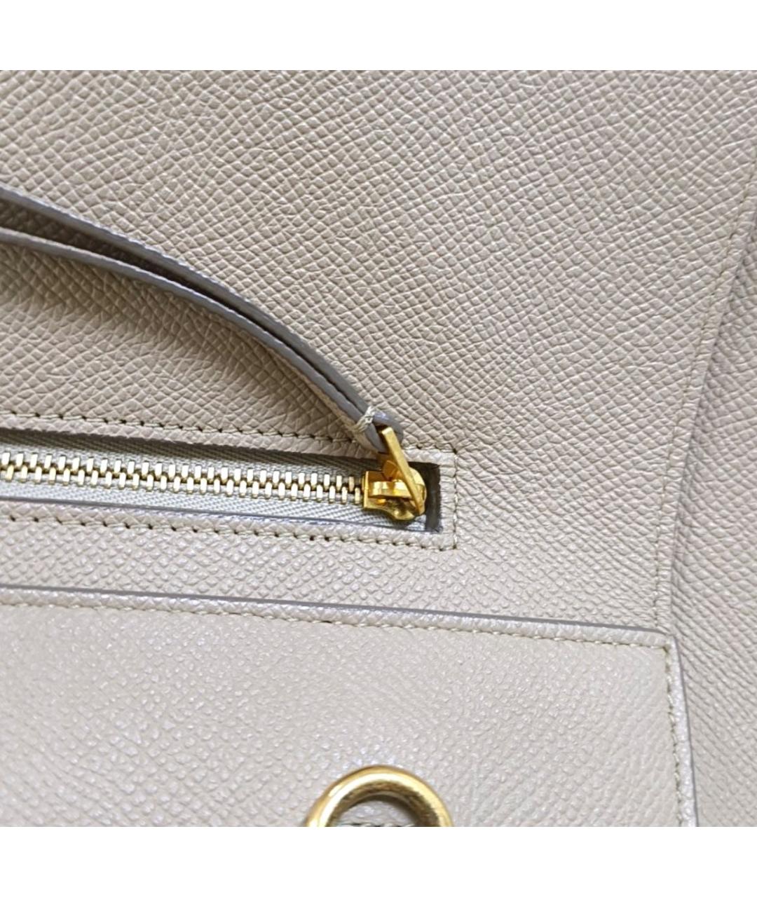 CELINE Бежевая кожаная сумка через плечо, фото 5