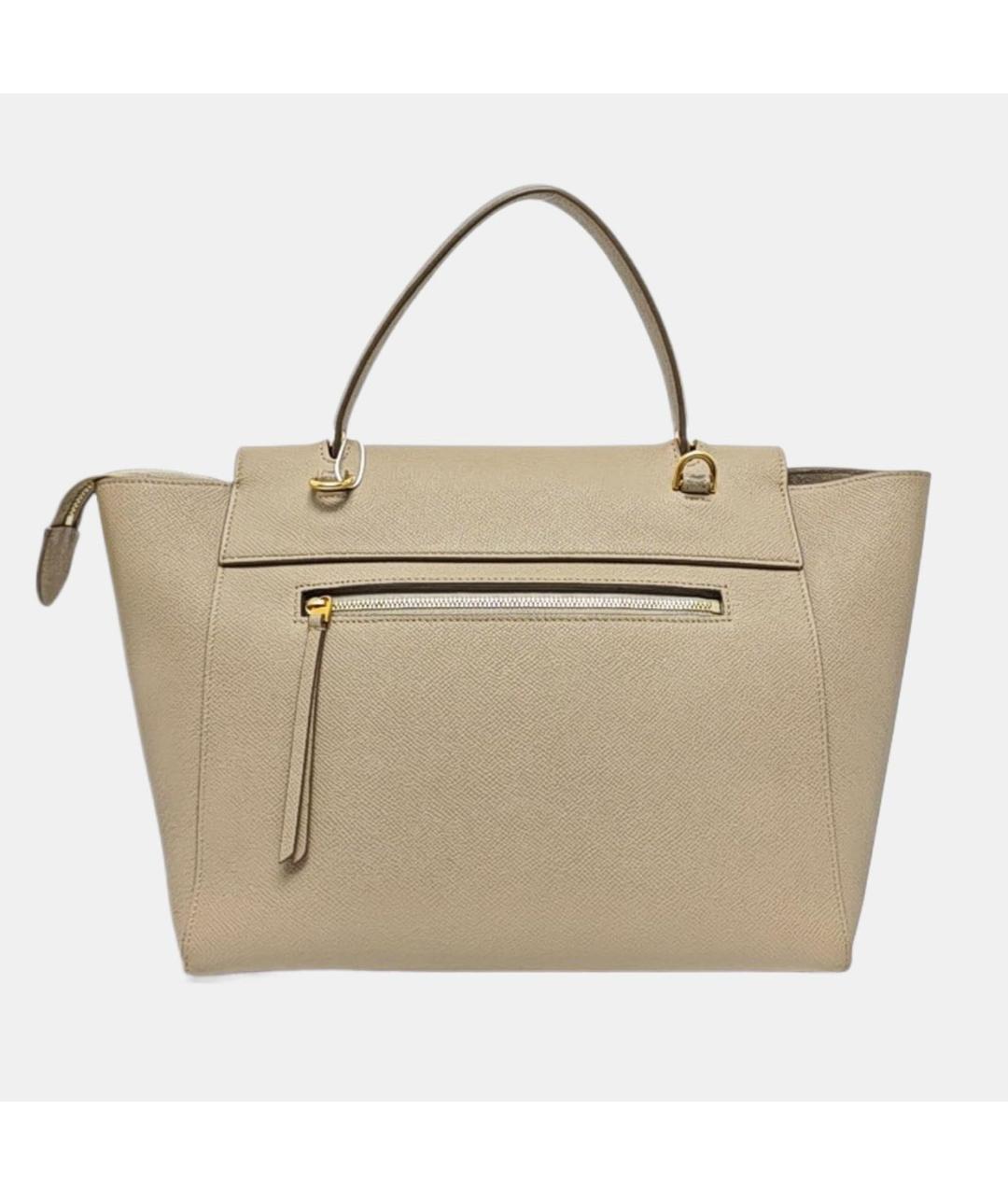 CELINE Бежевая кожаная сумка через плечо, фото 3