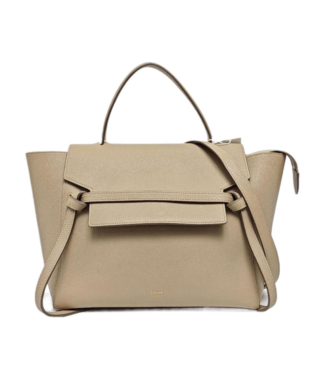 CELINE Бежевая кожаная сумка через плечо, фото 1
