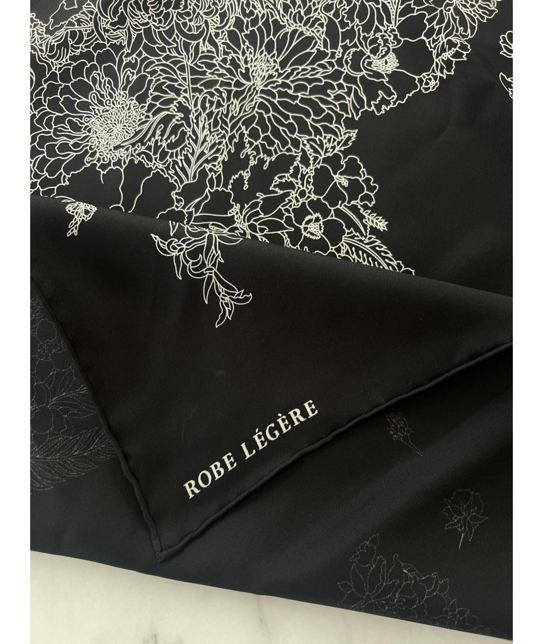 HERMES Черный шелковый платок, фото 2