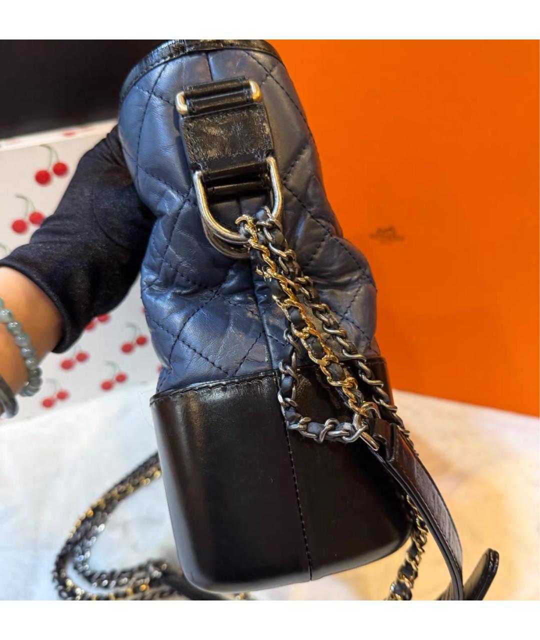 CHANEL Синяя кожаная сумка тоут, фото 3