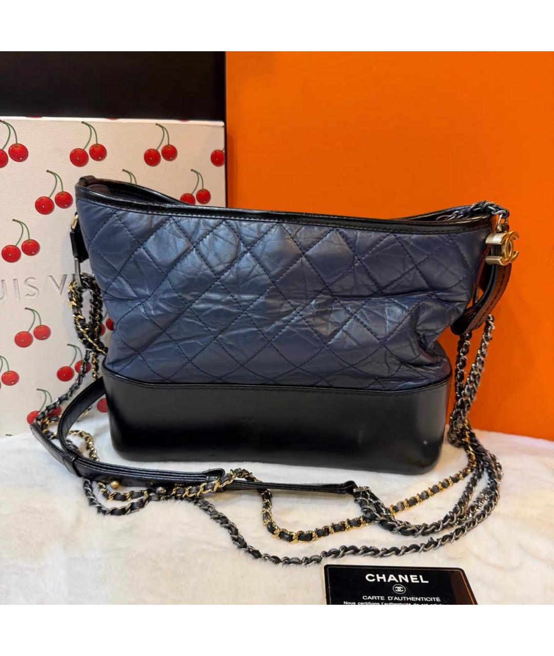 CHANEL Синяя кожаная сумка тоут, фото 9