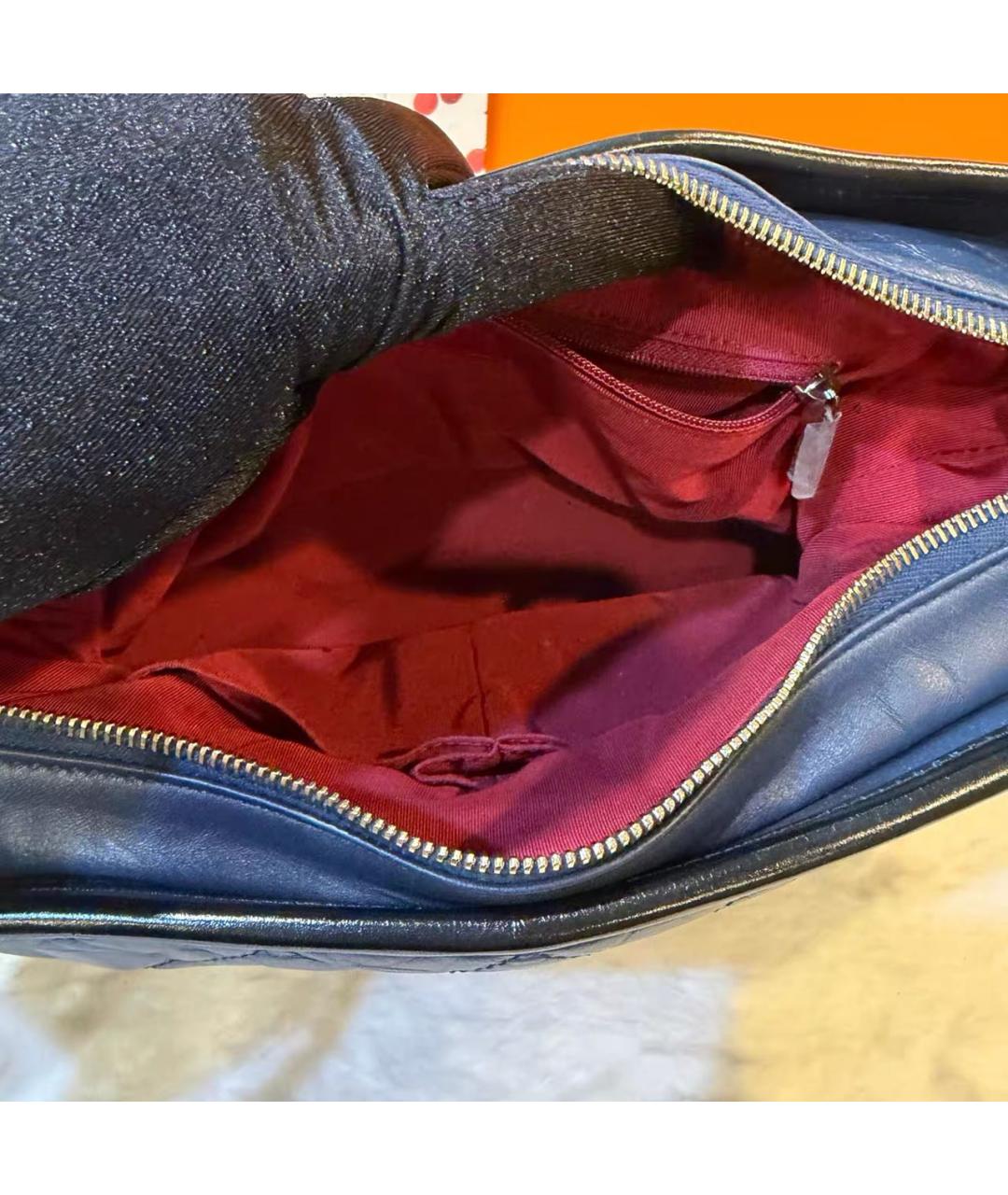 CHANEL Синяя кожаная сумка тоут, фото 8